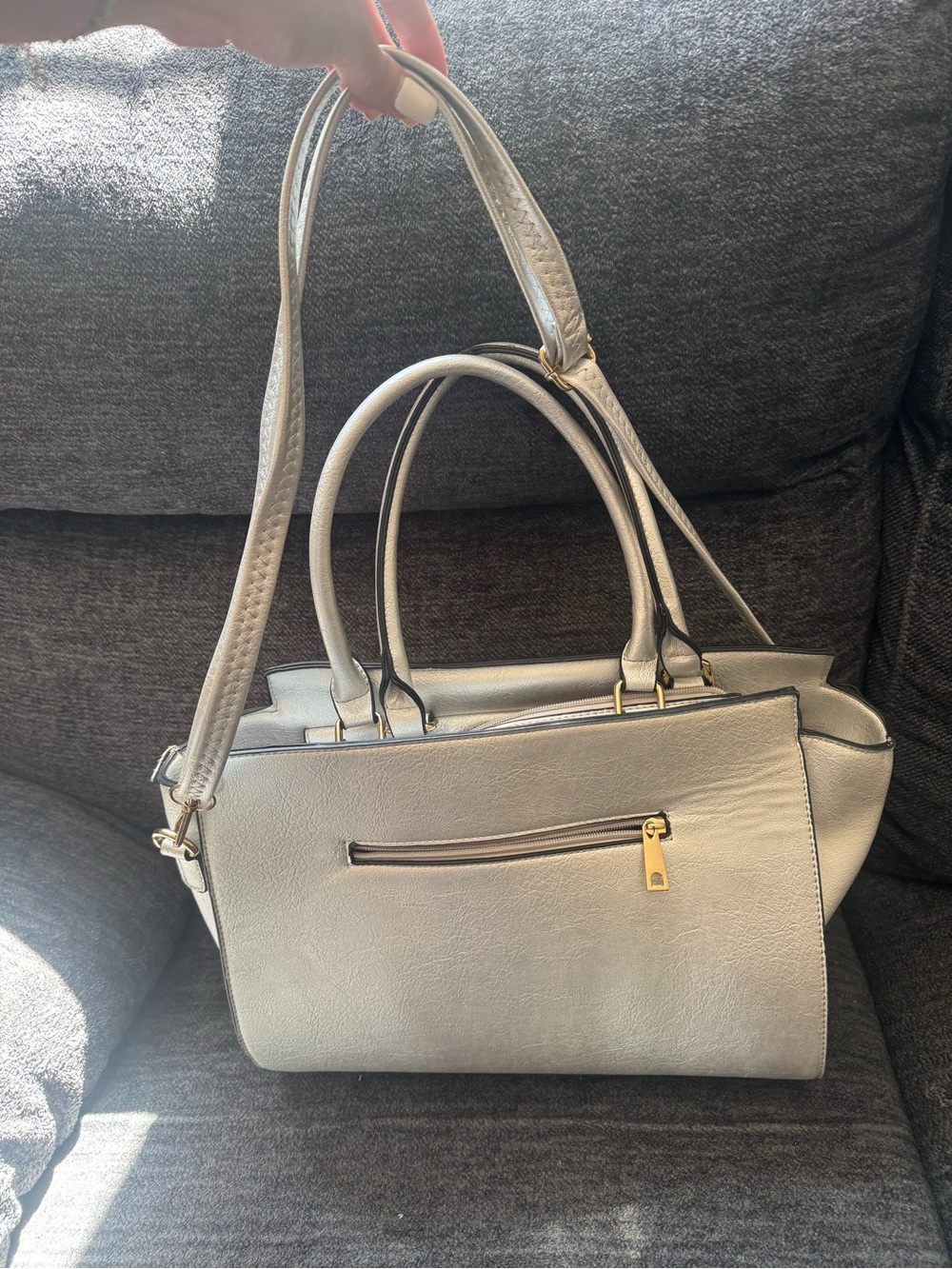 Michael Kors Silver Bow-Accent Leather Satchel - Picture 2 of 5